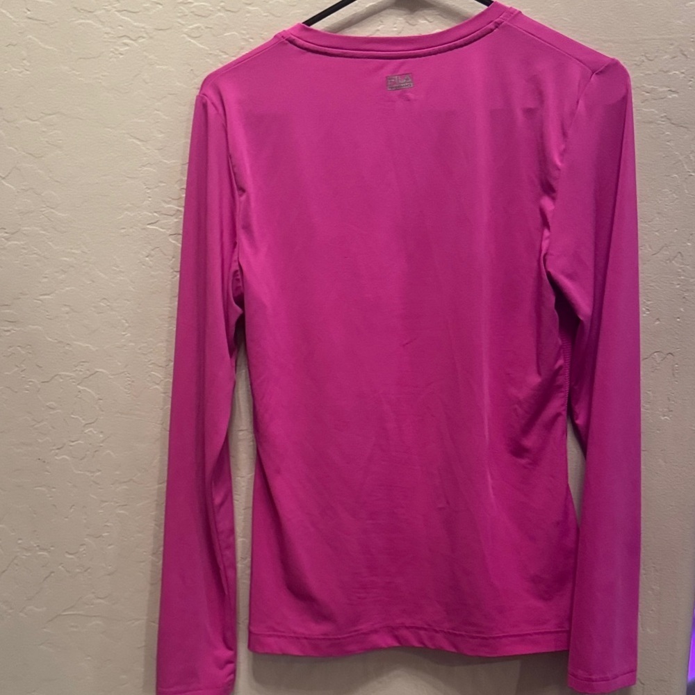 Fila Women's Pink Long Sleeve V-Neck Top / R28 - Picture 4 of 4
